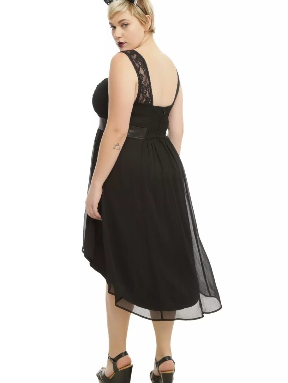Tripp NYC Black High-Low Dress Size 4X 26-28 Lace Whimsigoth Y2K Edgy Goth - Picture 2 of 16